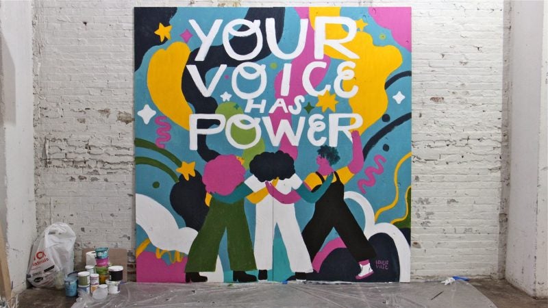 Illustrator and designer Loveis Wise created her first mural, 