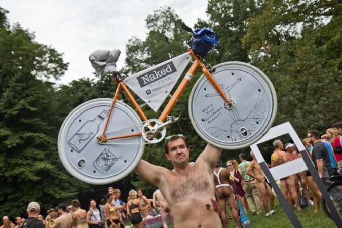 The ride has two goals: promoting body positivity and safe cycling. (Kimberly Paynter/WHYY)