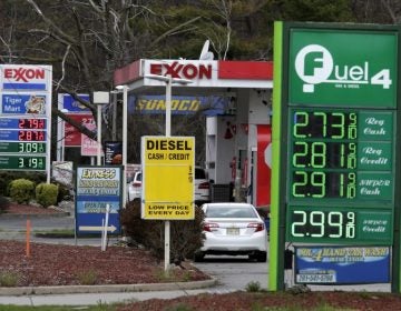 Gas stations display the price of gasoline