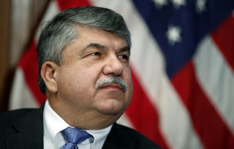 In this April 4, 2017 file photo, AFL-CIO president Richard Trumka listens at the National Press Club in Washington. Trump tweeted Monday that AFL-CIO President Richard Trumka “represented his union poorly on television this weekend.” He added: “it is easy to see why unions are doing so poorly. A Dem!” Trumka appeared on “Fox News Sunday,” where he said efforts to overhaul the North American Free Trade Agreement should include Canada. He also said of Trump: “the things that he's done to hurt workers outpace what he's done to help workers.” (AP Photo/Alex Brandon)