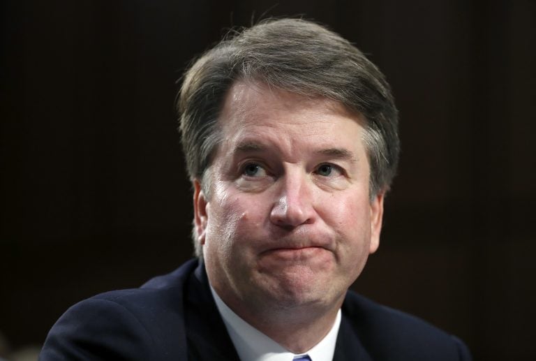 Supreme Court nominee Brett Kavanaugh reacts as he testifies after questioning before the Senate Judiciary Committee on Capitol Hill in Washington Sept. 6.  (AP Photo/Alex Brandon)