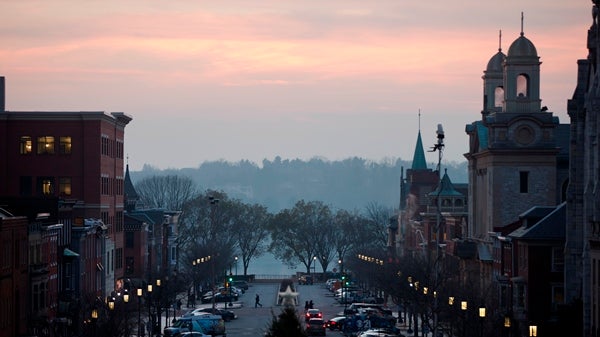 Shown is the view from the Pennsylvania Capitol building Tuesday, Dec. 8, 2015, at the state Capitol in Harrisburg, Pa. (Matt Rourke/AP)