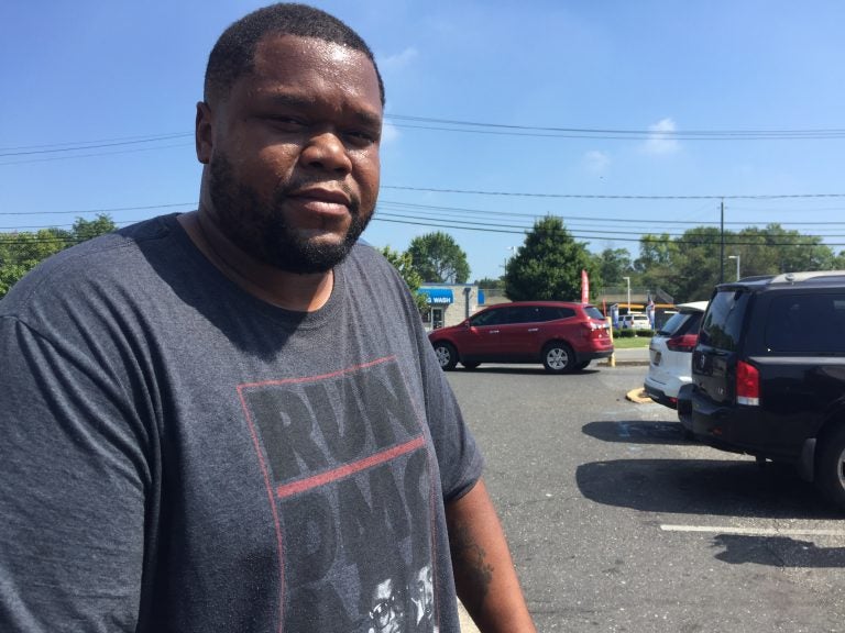 Derron Farmer sees plastic bags  as a necessary evil. (Aaron Moselle/WHYY)