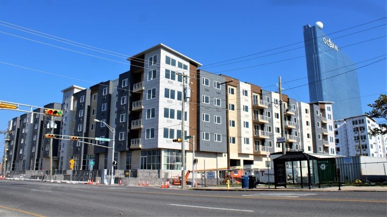 A condo project being built in Atlantic City in September 2018. (Bill Barlow for WHYY)