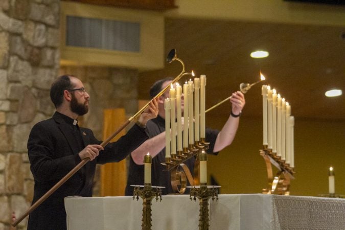 Parishioners attend an evening of prayer for the victims of abuse on September 28, 2018 in Blackwood, New Jersey. (Miguel Martinez  for WHYY)