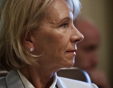 Secretary of Education Betsy DeVos listens as President Donald Trump speaks during a June 21 cabinet meeting at the White House in Washington.
(Evan Vucci/AP)