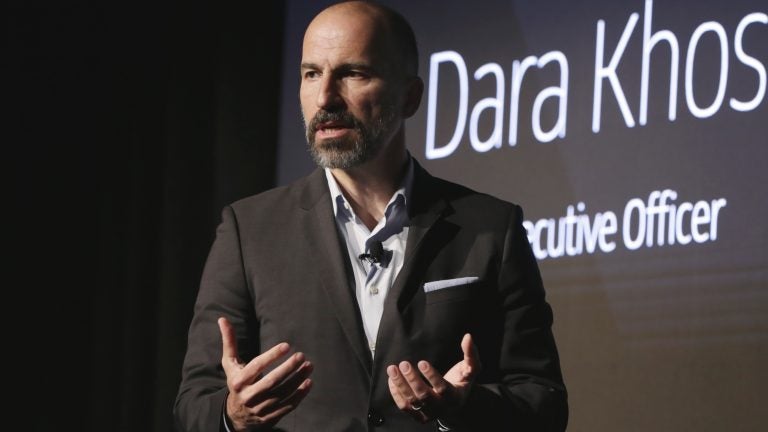 Uber announced its settlement with 50 U.S. states and the District of Columbia, paying a penalty and promising to make its data security more robust. Here, Uber CEO Dara Khosrowshahi is seen at an event in New York earlier this month. (Richard Drew/AP)