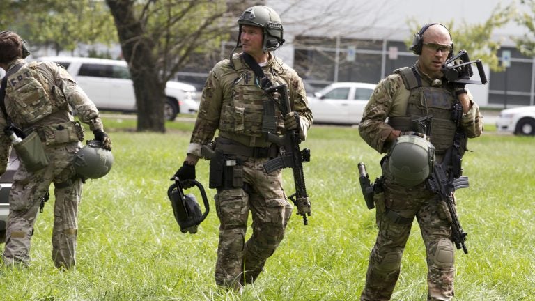 Officials say a single shooter killed and wounded multiple people at a Rite Aid distribution center in Maryland. The suspect is in critical condition at a local hospital. (Jose Luis Magana/AP)