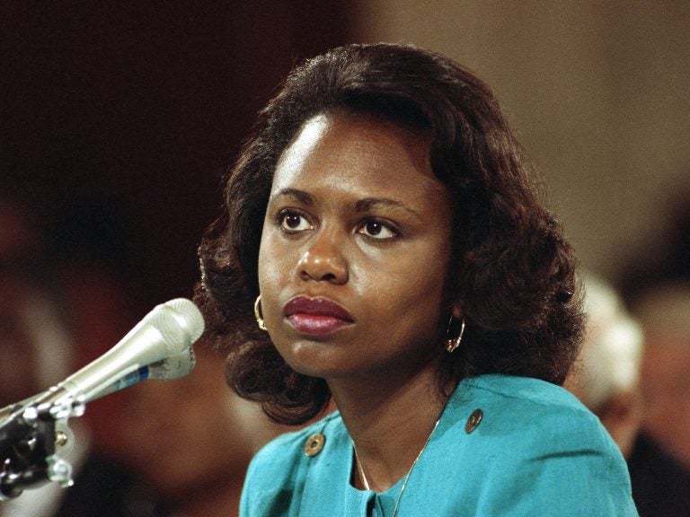 Anita Hill testified in 1991 that she was sexually harassed by then-Supreme Court nominee Clarence Thomas. (AP)
