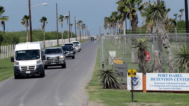 Vehicles leave the Port Isabel Detention Center, which holds detainees of the U.S. Immigration and Customs Enforcement in Los Fresnos, Texas. (AP Photo/David J. Phillip, file)