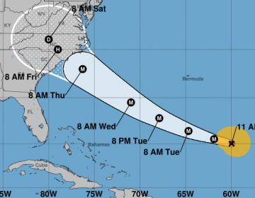 Hurricane Florence is expected to hit the southeastern U.S. coast as a major hurricane on Thursday or Friday, after rapidly intensifying.
(National Weather Service)
