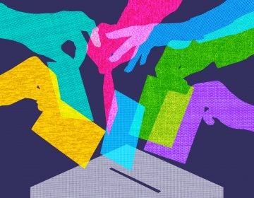 Colourful overlapping silhouettes of hands voting in fabric texture. (smartboy10/Getty Images)