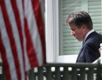 Supreme Court nominee Judge Brett Kavanaugh leaves his home on Wednesday in Chevy Chase, Md. (Mark Wilson/Getty Images)