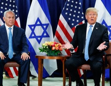 President Donald Trump speaks during a meeting with Israeli Prime Minister Benjamin Netanyahu at the United Nations General Assembly, Wednesday, Sept. 26, 2018, at U.N. Headquarters. (AP Photo/Evan Vucci)