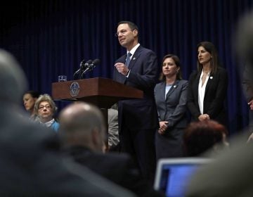 Pennsylvania Attorney General Josh Shapiro speaks during a news conference at the Pennsylvania Capitol in Harrisburg, Pa., Tuesday, Aug. 14, 2018. A Pennsylvania grand jury says its investigation of clergy sexual abuse identified more than 1,000 child victims. The grand jury report released Tuesday says that number comes from records in six Roman Catholic dioceses. (AP Photo/Matt Rourke)