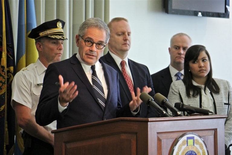 Philadelphia District Attorney Larry Krasner announces criminal charges against major narcotics traffickers in Kensington.