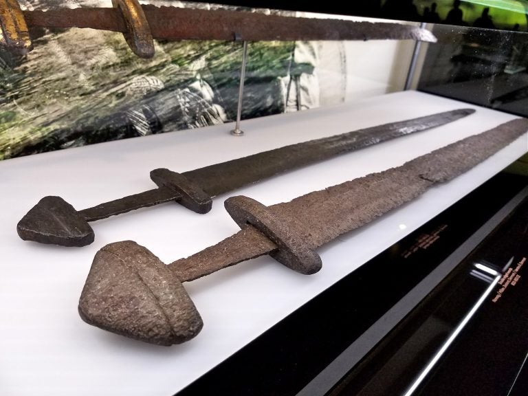 Swords are exhibited at the Franklin Institute's 