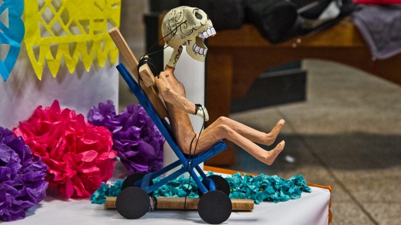 The theme of the Day of the Dead altar is “diversity and inclusion.” (Kimberly Paynter/WHYY)