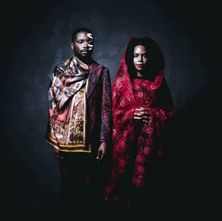 James Jean and Patrice Worthy, photographed in New York City. They model clothing by Ikiré Jones. (Rog Walker for Ikiré Jones)