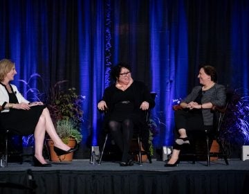 Elena Kagan '81, Sonia Sotomayor '76; moderator Heather gerken '91,She Roars Conference, Jadwin Gym. (Photo courtesy of Princeton University)