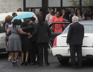 People gather for 18-year-old Bianca Roberson's viewing and funeral at St. Paul's Baptist Church in West Chester, Pa., Friday, July 7, 2017. A man driving down a Pennsylvania highway shot the recent high school graduate in the head, killing her, as the two tried to merge into a single lane, authorities said. (Matt Rourke/AP Photo)