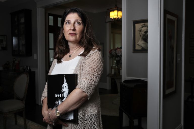 Ruth D'Eredita, poses for a portrait in her home in Vienna, Va., Friday, Oct. 5, 2018. D-Eredita graduated from Mount Holyoke College in 1984 and last October reported that a professor sexually assaulted her when she was a sophomore in college. Universities have seen an increase in decades-old sexual misconduct complaints amid the MeToo movement. (Jacquelyn Martin/AP Photo)