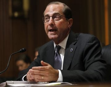 In this June 26, 2018 file photo, Health and Human Services Secretary Alex Azar speaks during a Senate Finance Committee hearing on Capitol Hill in Washington.  Azar says the number of drug overdose deaths has begun to level off after years of relentless increases driven by the opioid epidemic. But Azar cautioned in a speech Tuesday it’s too early to declare victory.  (Jacquelyn Martin/AP Photo)