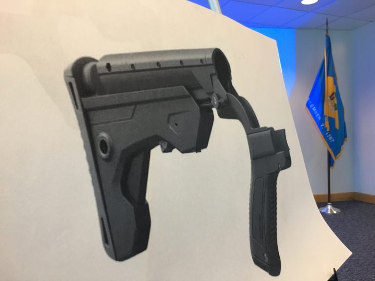 Delaware will buy back bump stocks and trigger cranks after making possession of the gun accessories illegal earlier this year. (Mark Eichmann/WHYY)