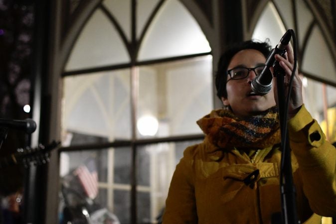 Hundreds of Philadelphians stand in solidarity with the Pittsburgh Jewish community during a vigil at Rittenhouse Square, on Saturday. (Bastiaan Slabbers for WHYY)