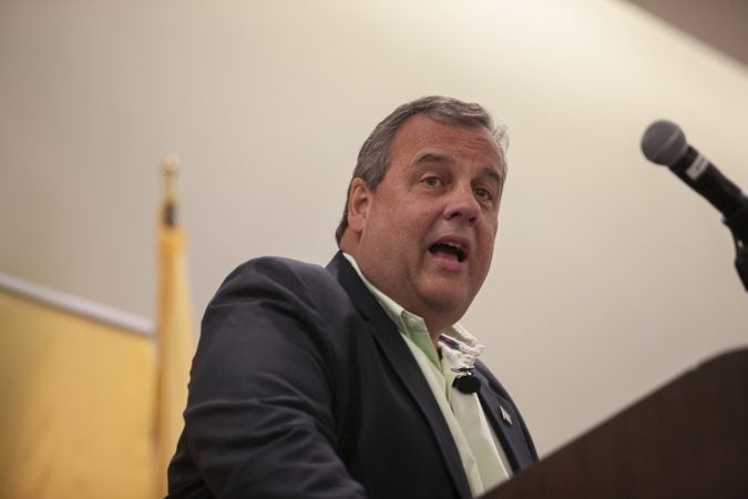 Glassboro, NJ - OCTOBER 18, 2018: Former New Jersey Governor Chris Christie appear for the first time since leaving office at an event titled The Future of the Republican Party at Rowan University. (Miguel Martinez for WHYY)