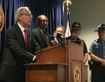 U.S. Attorney for Delaware David Weiss details the indictment against six men accused of stalking and kidnapping. (Mark Eichmann/WHYY)