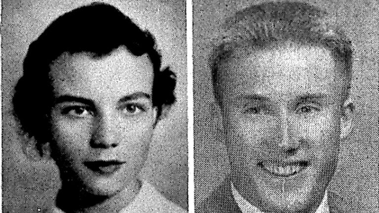 Sandra Day O'Connor in a 1950 Stanford University yearbook photo and William Rehnquist in a 1948 Stanford University yearbook photo. (Associated Press)
