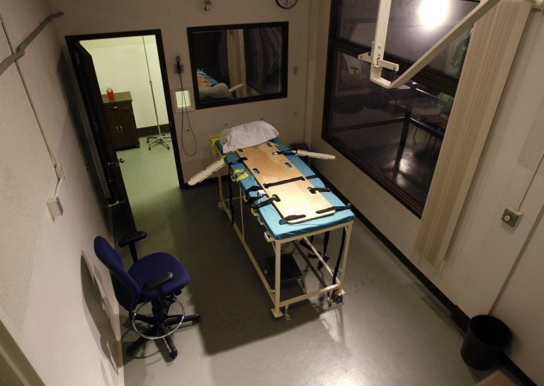 In this Nov. 20, 2008, file photo, the execution chamber at the Washington State Penitentiary is shown with the witness gallery behind glass at right, in Walla Walla, Wash. (Ted S. Warren/AP Photo, File)