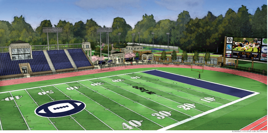 An artist's rendering depicts what a renovated Baynard Stadium would look like following $15 million to $20 million in upgrades. (Courtesy of the city of Wilmington)