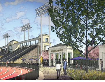 An artist's rendering depicts what a renovated Baynard Stadium would look like following $15 million to $20 million in upgrades. (Courtesy of the city of Wilmington)