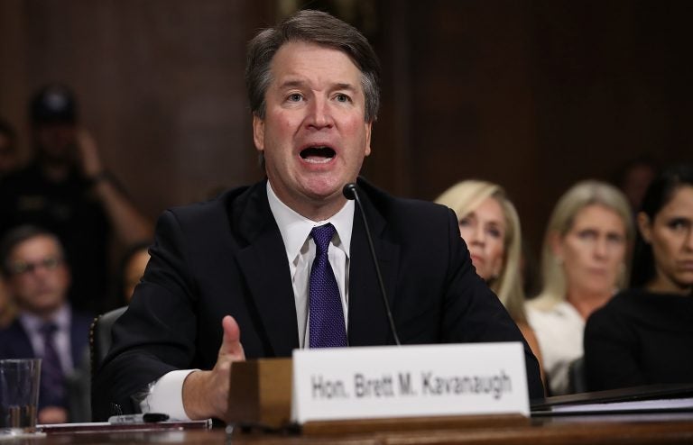 Judge Brett Kavanaugh testifies to the Senate Judiciary Committee during his Supreme Court confirmation hearing on Capitol Hill on Sept. 27. The Senate is taking a final vote on his nomination on Saturday. (Getty Images)