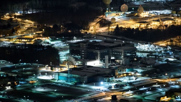 A helicopter view of the National Security Agency in Fort Meade, Md., in 2016.
(Brendan Smialowski/AFP/Getty Images)