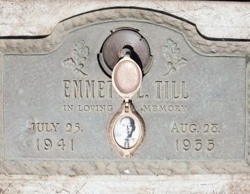 A plaque marks the gravesite of Emmett Till at Burr Oak Cemetery in Alsip, Ill. The 14-year-old was killed in Mississippi in 1955. The FBI has reopened the investigation into his lynching. (Scott Olson/Getty Images)