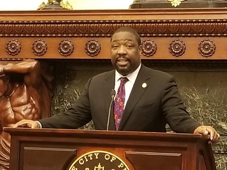 Philadelphia Councilman Kenyatta Johnson says the compromise worked out with the First Judicial District is part of a larger effort to make it easier for people to be released while waiting for trial. (Tom  MacDonald/WHYY).