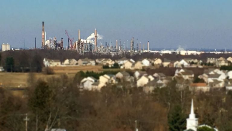 Three workers were burned, one critically, in an accident at the Delaware City oil refinery. (WHYY, file)