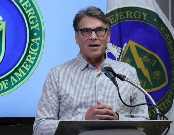 U.S. Energy Secretary Rick Perry answers questions during a media availability following a tour of Sandia National Laboratories in Albuquerque, N.M., on Tuesday, Oct. 9, 2018. (Susan Montoya Bryan/AP Photo)