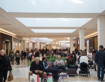 Shoppers pass through the new indoor luxury thoroughfare that now connects both buildings of the King of Prussia Mall on  Black Friday in Pennsylvania November 23rd 2018. (Emily Cohen for WHYY)