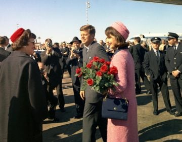 President John F. Kennedy and First Lady Jacqueline Kennedy arrive at Love Field, Dallas, Texas, on Nov. 22, 1963.