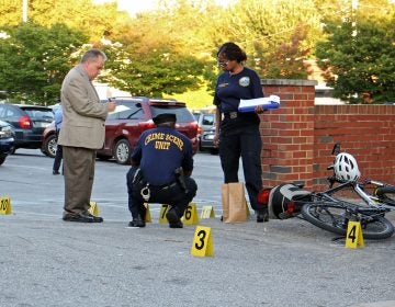 Police investigate a drive-by shooting in Germantown on Oct. 3, 2018. Five young men aged 19 to 23 were shot. One died.