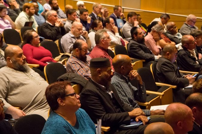 The Anti-Defamation League, U.S. Attorney’s Office for the Eastern District of Pennsylvania and the Delaware Valley Intelligence Center hosted an informational event on making religious institutions and communities more secure at the National Constitution Center in Philadelphia. (Kimberly Paynter/WHYY)