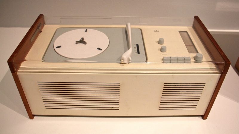 Dieter Rams designed this combination phonograph and radio in 1956, one of the most iconic designs of his early career. (Emma Lee/WHYY)