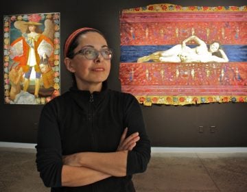 Peruvian artist Kukulio Velarde is exhibiting her paintings at Taller Puertorriqueño in North Philadelphia.