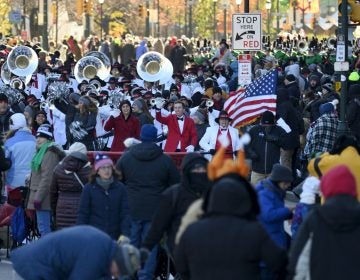 Most of the balloons remained grounded and only participated in the televised part of the parade. (Bastiaan Slabbers for WHYY)