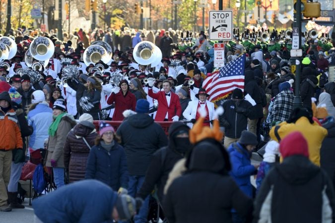 Most of the balloons remained grounded and only participated in the televised part of the parade. (Bastiaan Slabbers for WHYY)