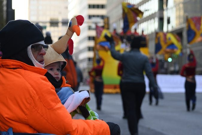 Low temperatures caused a smaller than usual turnout during the 99th annual Thanksgiving Day Parade, in Center City Philadelphia. (Bastiaan Slabbers for WHYY)